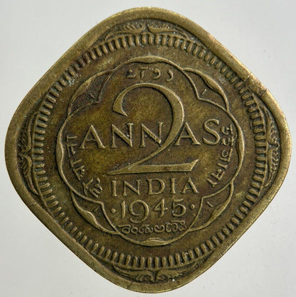 1945 India 2 Annas Coin | Fine Collectable Grade