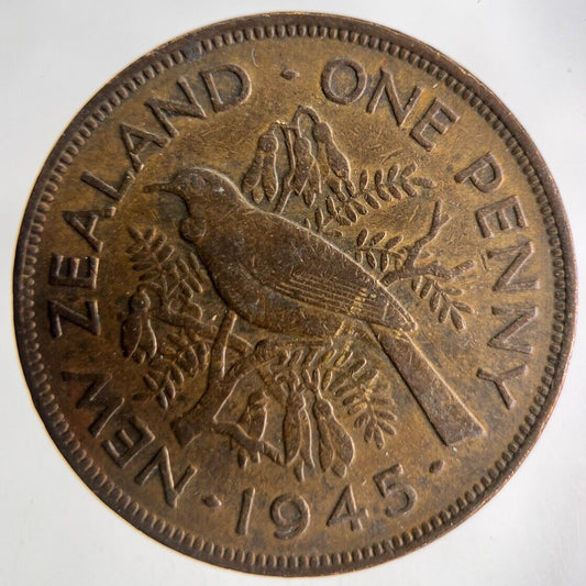 1945 New Zealand One Penny Coin | Fine Collectable Grade