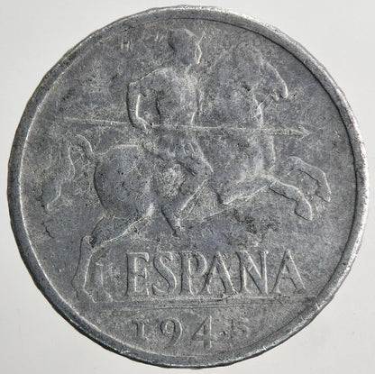 1945 Spain Diez 10 Cents Centimos Coin | Fine Collectable Grade | a6661
