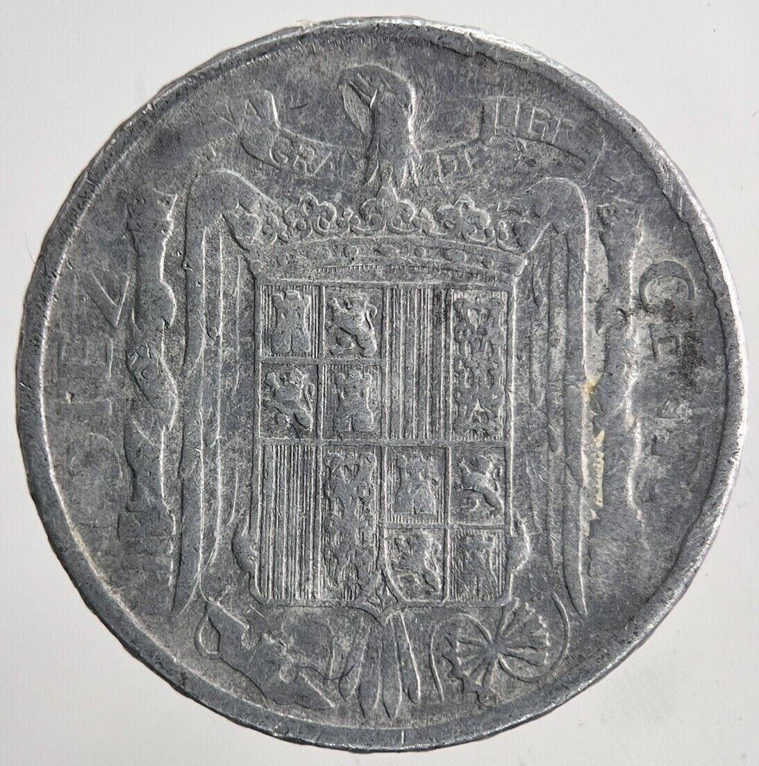 1945 Spain Diez 10 Cents Centimos Coin | Fine Collectable Grade | a6661