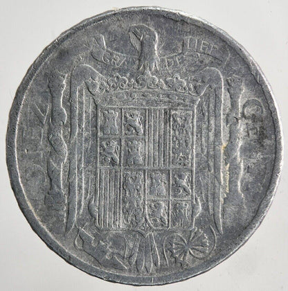 1945 Spain Diez 10 Cents Centimos Coin | Fine Collectable Grade | a6661