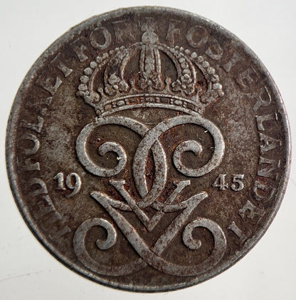 1945 Sweden 2 Ore Coin | Very High Grade | a4875