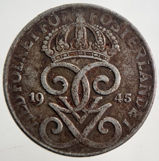 1945 Sweden 2 Ore Coin | Very High Grade | a4875