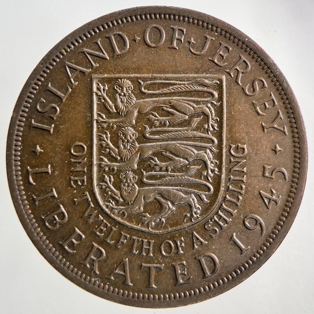 1945 Jersey One Twelfth Of A Shilling 1/12th Coin | Very High Grade