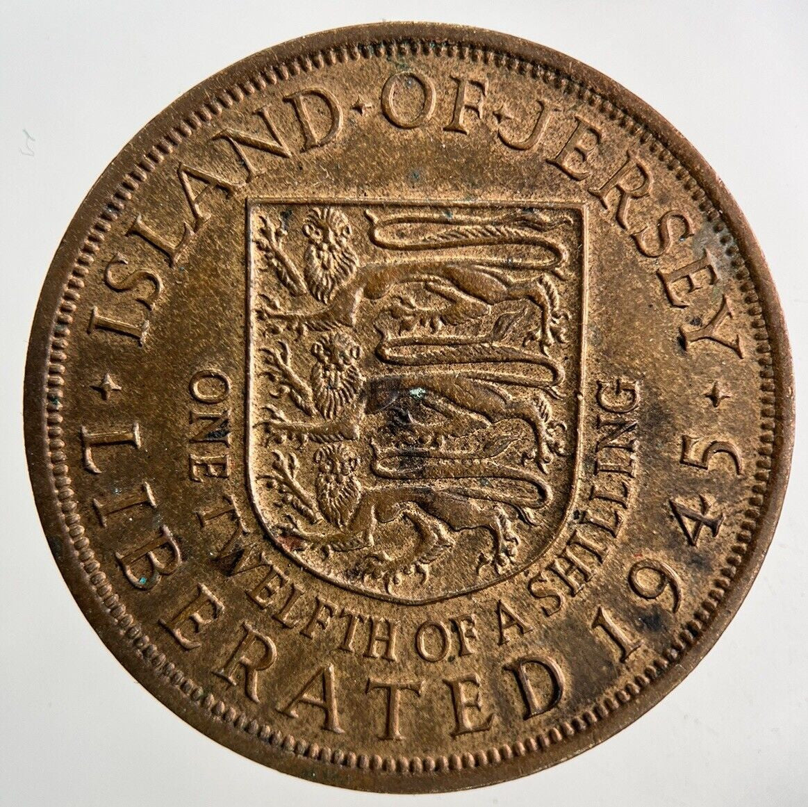 1945 Jersey One Twelfth Of A Shilling 1/12th Coin | Very High Grade