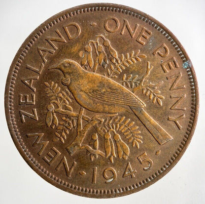 1945 New Zealand One Penny Coin | Fine Collectable Grade