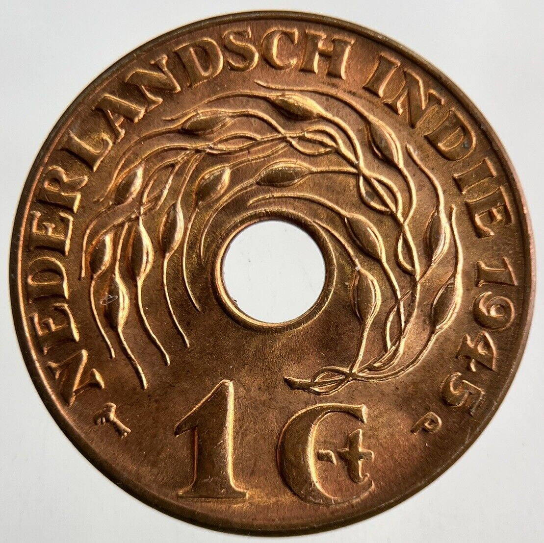 1945 Netherlands East Indies 1 Cent Coin | Very High Grade