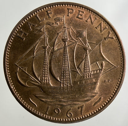 1967 Elizabeth II 2nd Half-Penny Coin | Very High Grade