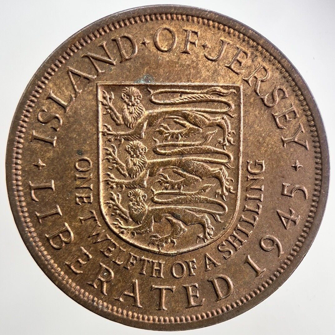 1945 Jersey 1/12th One Twelfth Shilling Coin | Very High Grade