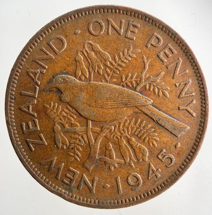 1945 New Zealand One Penny Coin | Fine Collectable Grade