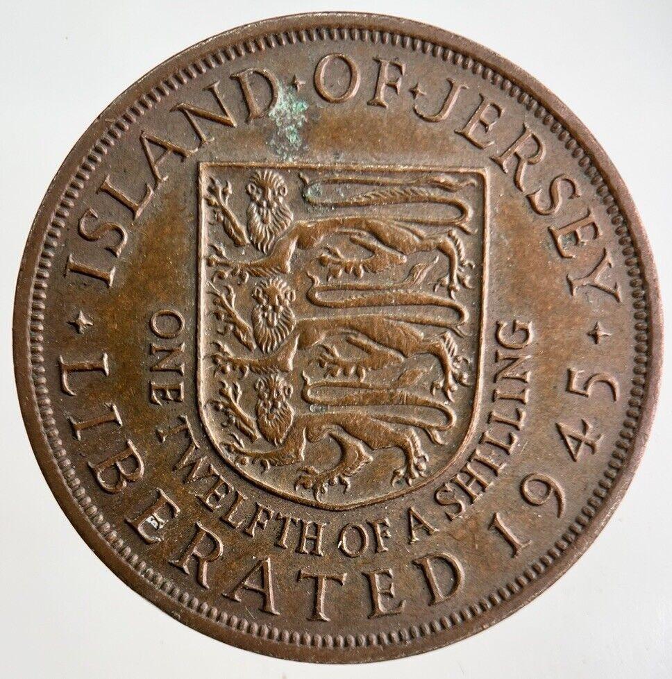 1945 Jersey One Twelfth Of A Shilling 1/12 Coin | Fine Collectable Grade