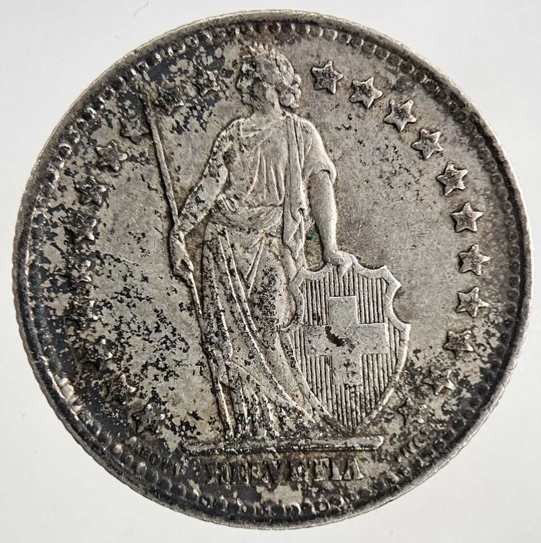 1945 Switzerland Swiss 1 Franc Silver Coin | Very High Grade