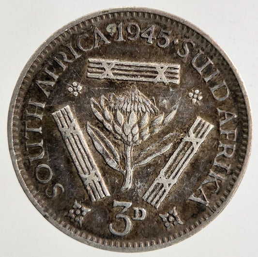 1945 South Africa Threepence Silver Coin | Very High Grade