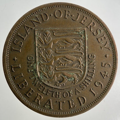1945 Jersey 1/12 One Twelfth Of A Shilling Coin | Very High Grade