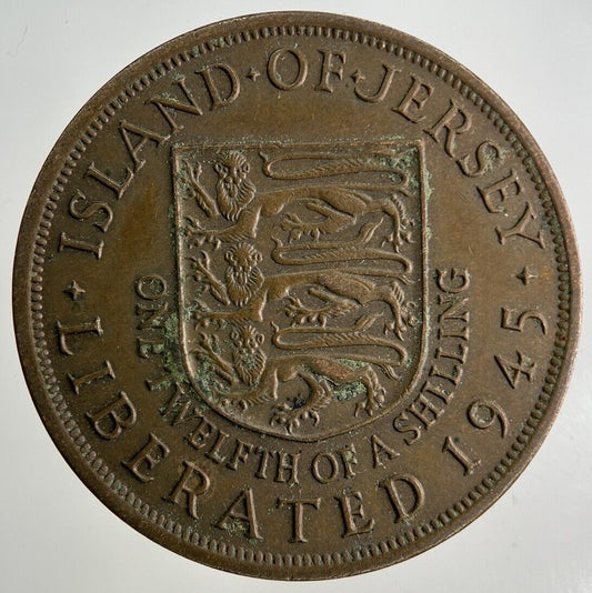 1945 Jersey 1/12 One Twelfth Of A Shilling Coin | Very High Grade
