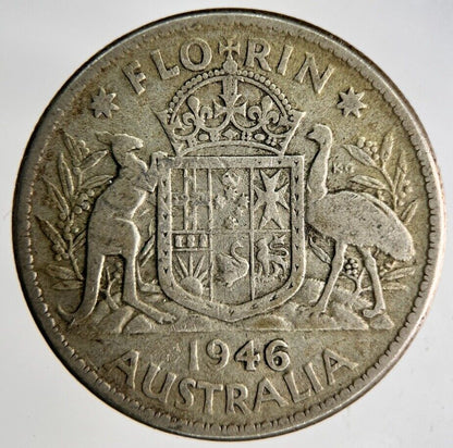 1946 Australia Florin Silver Coin | Fine Collectable Grade