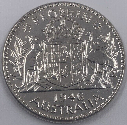 1946 Australia Florin Silver Coin | Very High Grade | a240