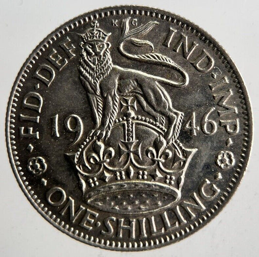 1946 British Silver Shilling Coin | Very High Grade | a4183