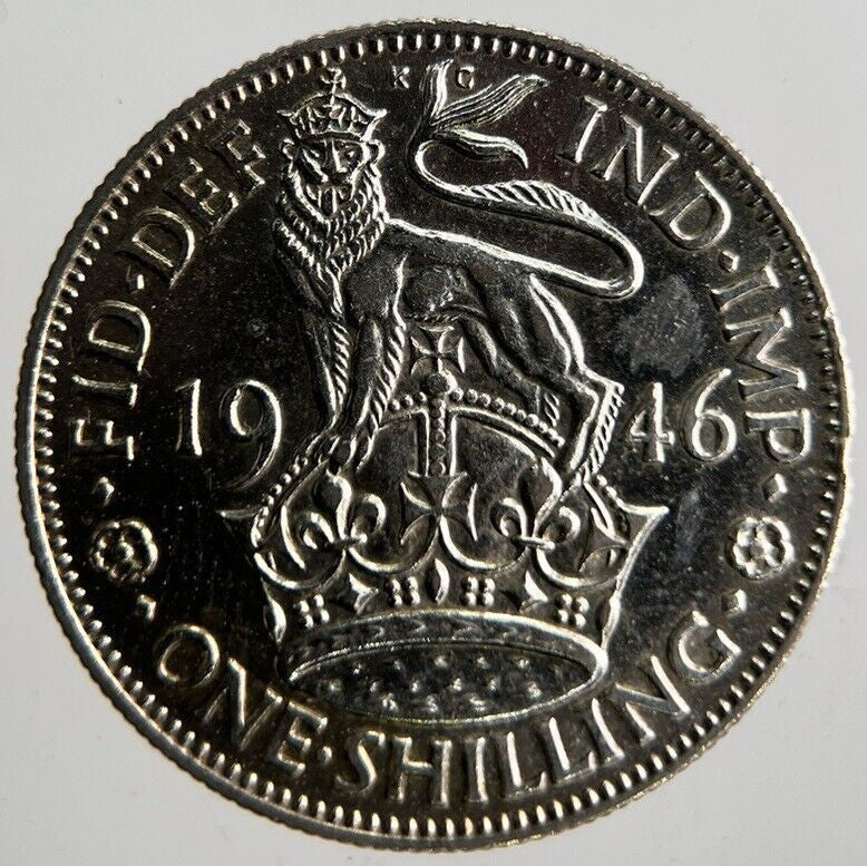 1946 British Silver Shilling Coin | Very High Grade | a4181