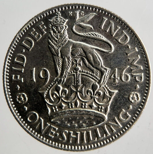 1946 British Silver Shilling Coin | Very High Grade | a4180