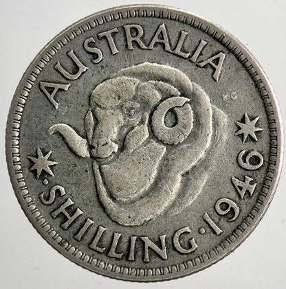 1946 Australia Shilling Silver Coin | Fine Collectable Grade | a6744