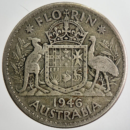 1946 Australia Florin Silver Coin | Fine Collectable Grade | a6740