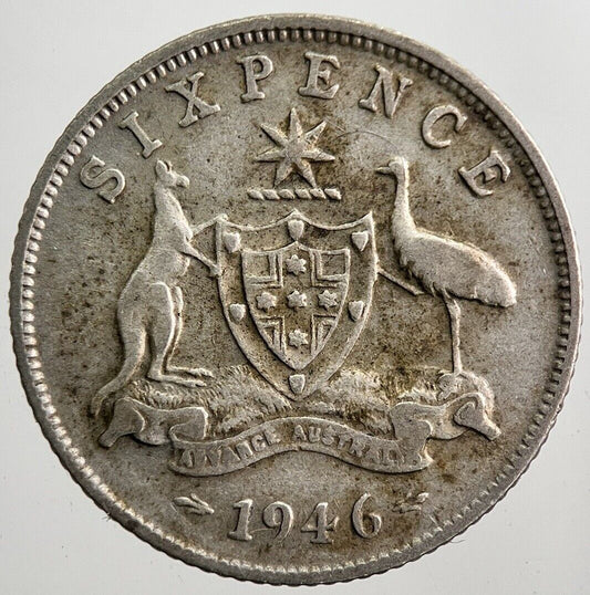 1946 Australia Sixpence Silver Coin | Fine Collectable Grade | a8006