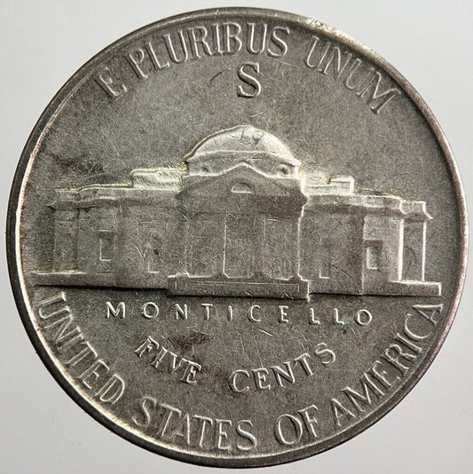 1945-S US USA War Nickel Silver Coin | Fine Collectable Grade | a7933