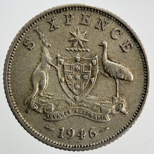 1946 Australia Sixpence Silver Coin | Fine Collectable Grade