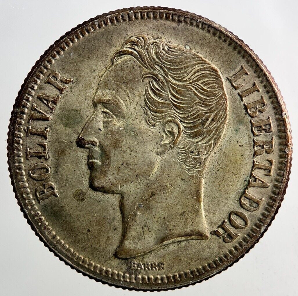 1945 Venezuela 2 Bolivares Silver Coin | Very High Grade