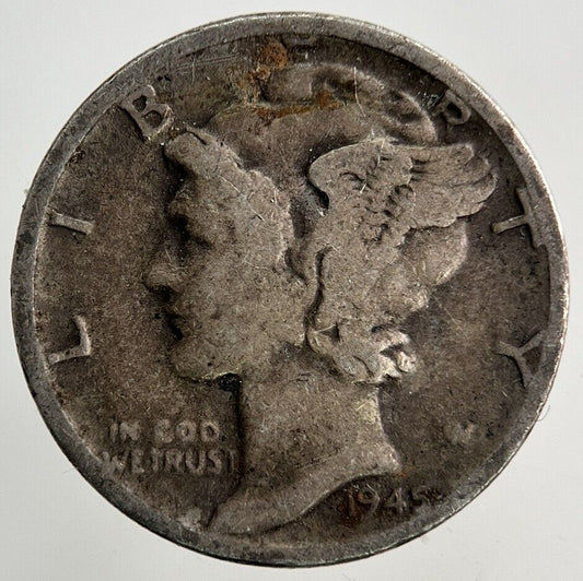 1945 US USA Mercury One Dime Silver Coin | Collectable Grade