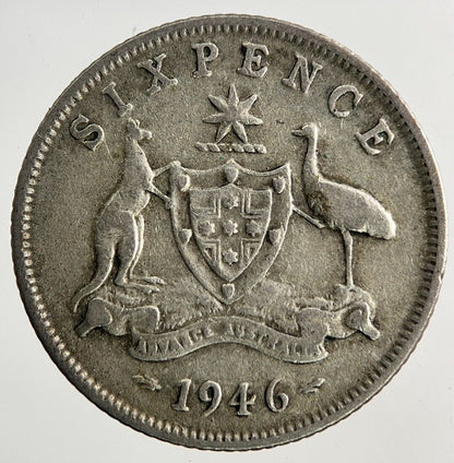 1946 Australia Sixpence Silver Coin | Fine Collectable Grade