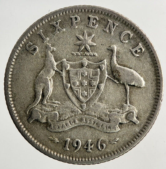 1946 Australia Sixpence Silver Coin | Fine Collectable Grade