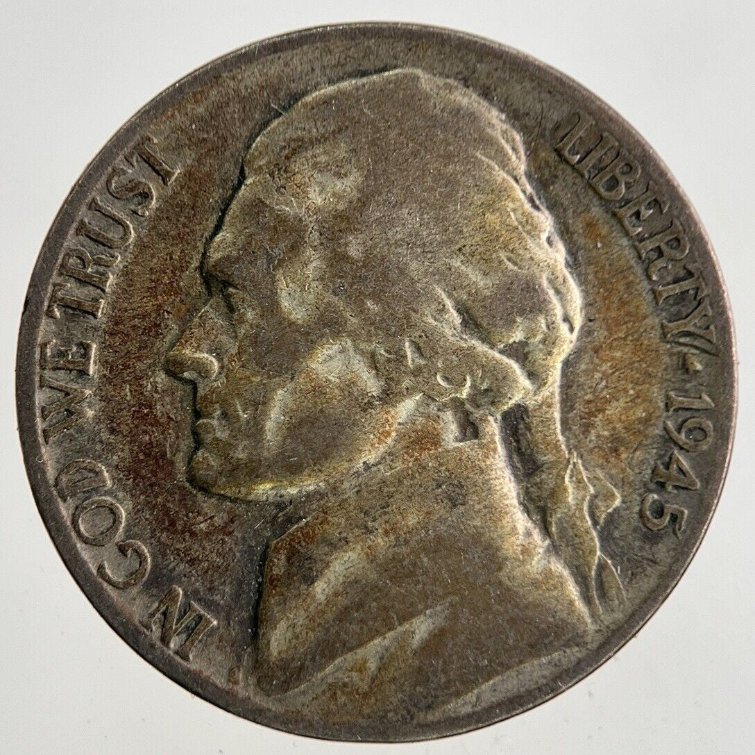 1945 US USA Jefferson Silver War Nickel 5 Cents Coin | Collectable Grade