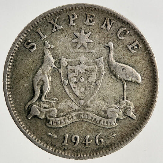 1946 Australia Sixpence Silver Coin | Fine Collectable Grade