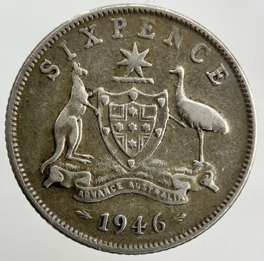 1946 Australia Sixpence Silver Coin | Fine Collectable Grade