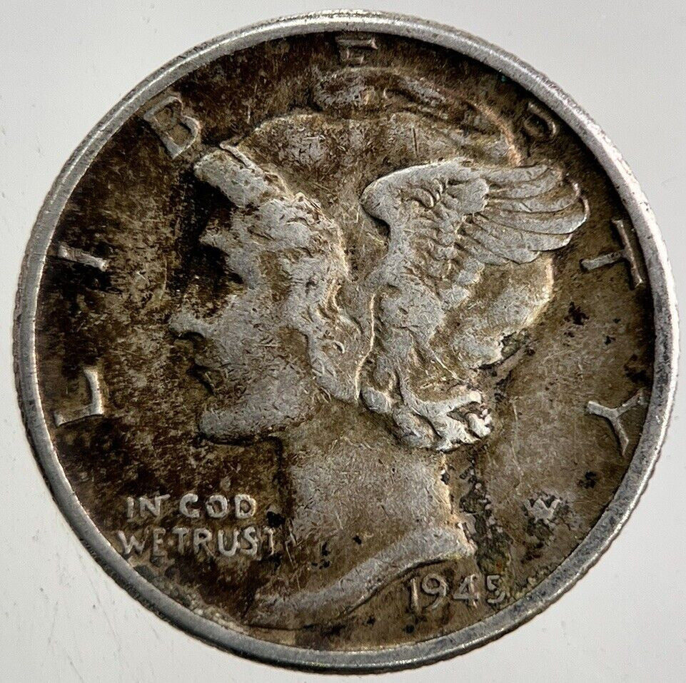 1945 US USA Mercury Dime Silver Coin | Very High Grade