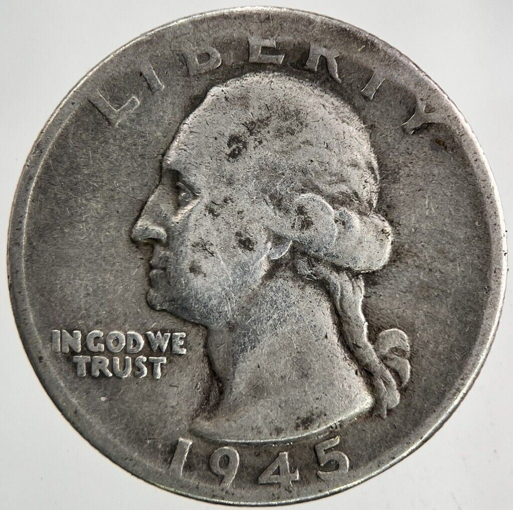 1945 US USA Quarter Dollar Silver Coin | Collectable Grade