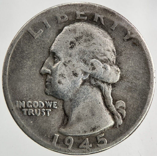 1945 US USA Quarter Dollar Silver Coin | Collectable Grade