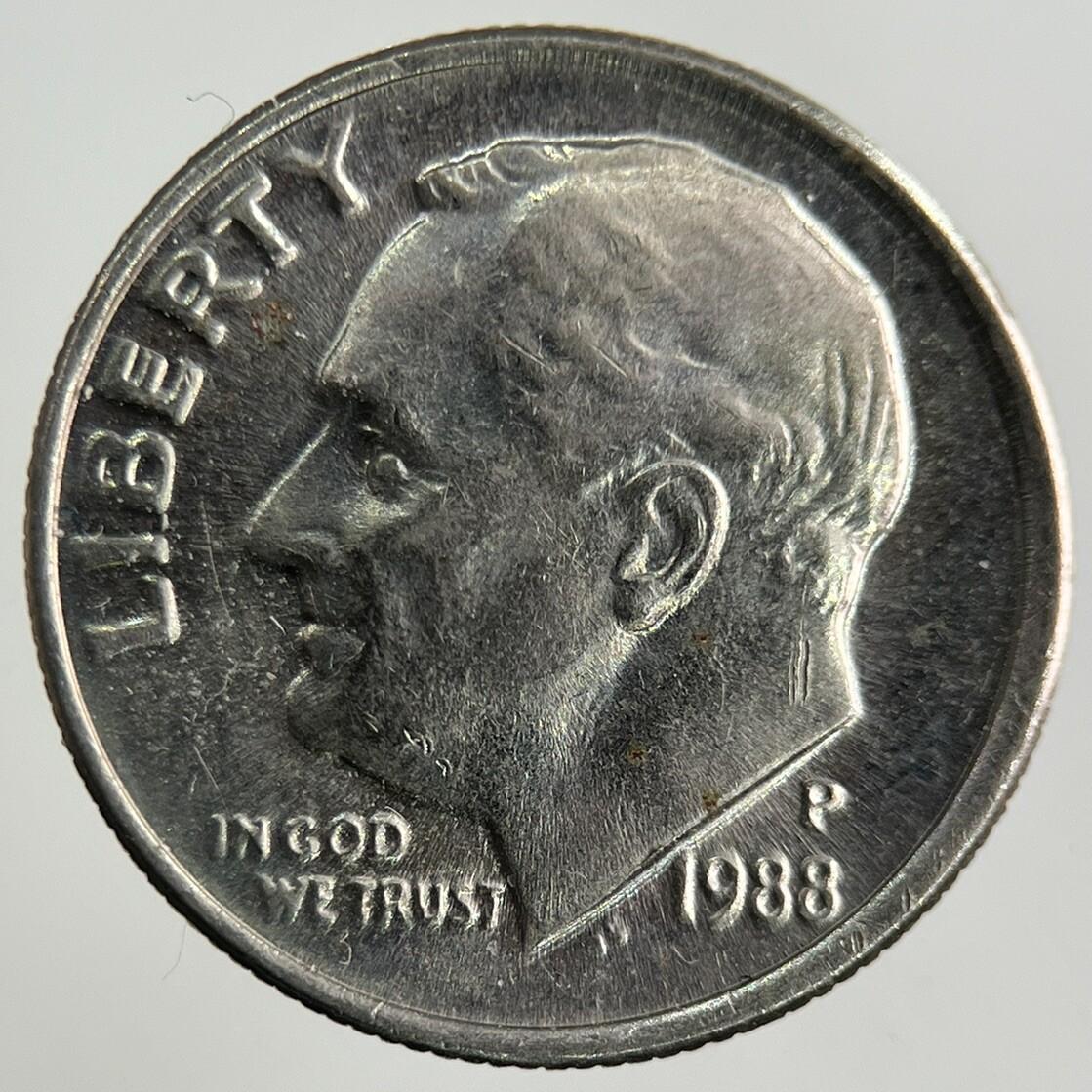 1988 US USA Roosevelt Dime Coin | Fine Collectable Grade