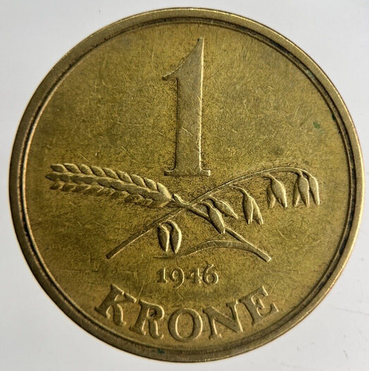 1946 Denmark 1 Krone Coin | Fine Collectable Grade