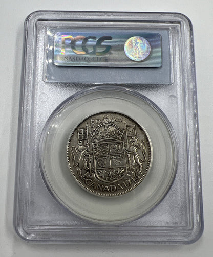 1946 Canadian 50 Cents Slabbed Silver Coin | Grade VF30 | a90374