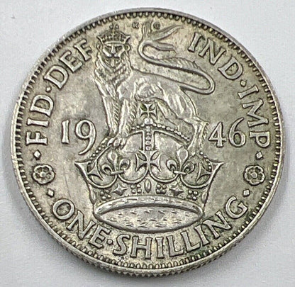 1946 George VI One Shilling | British Silver Coin | Very Fine Grade | a1544