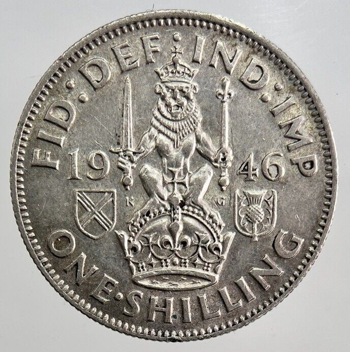 1946 George VI Scottish Shilling Silver Coin | Very High Grade | a3989