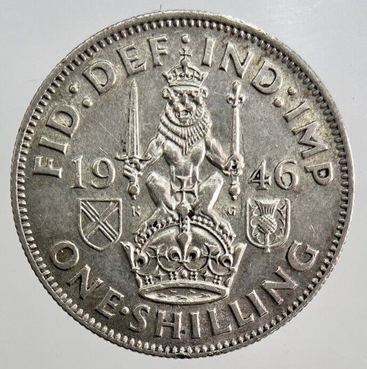 1946 George VI Scottish Shilling Silver Coin | Very High Grade | a3989