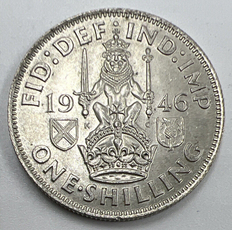 1946 George VI Scottish Shilling | British Silver Coin | Very High Grade | a1229