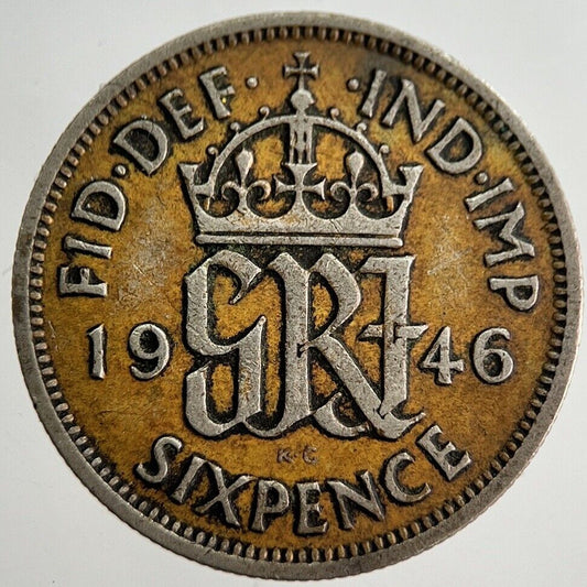 1946 George VI Sixpence Silver Coin | Fine Collectable Grade | a7646
