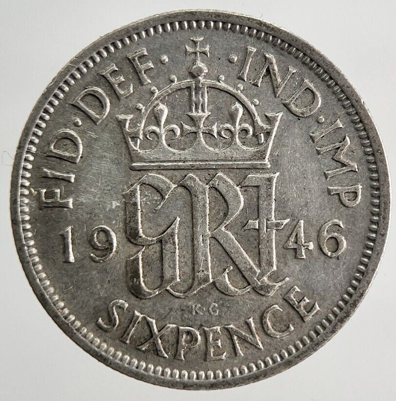 1946 George VI Sixpence Silver Coin | Fine Collectable Grade