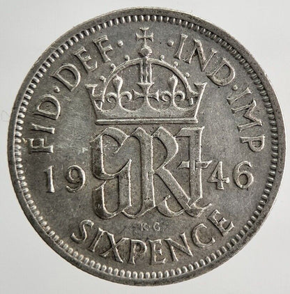 1946 George VI Sixpence Silver Coin | Fine Collectable Grade