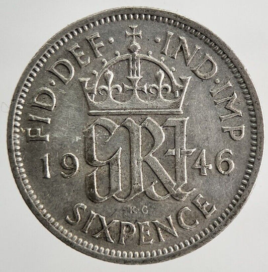 1946 George VI Sixpence Silver Coin | Fine Collectable Grade